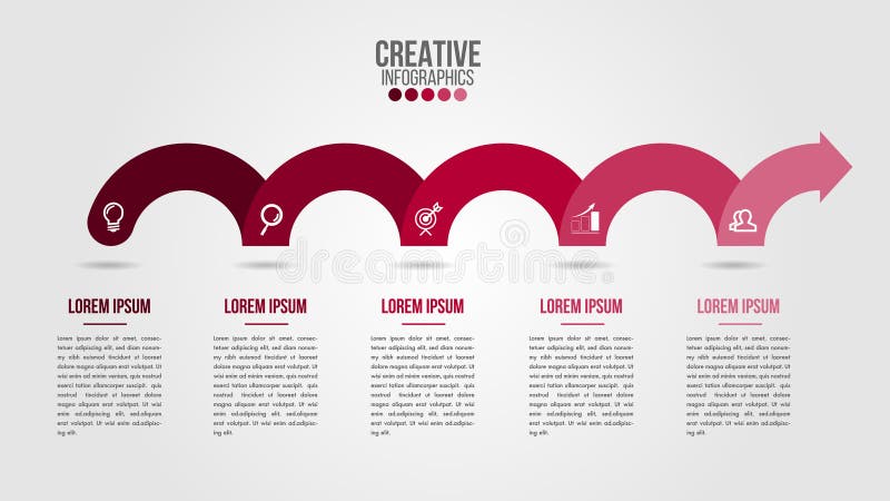 Szablon projektu infograficznego firmy z ikonami i 5 opcjami liczbowymi lub krokami. może być używany do przetwarzania diagramu diagramu układu przepływu diagramu diagramu diagramu diagramu diagramu diagramu diagramu przepływu diagramu banerów.