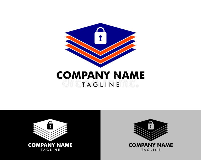 Szablon wektora logo blokady danych zabezpieczeń royalty ilustracja