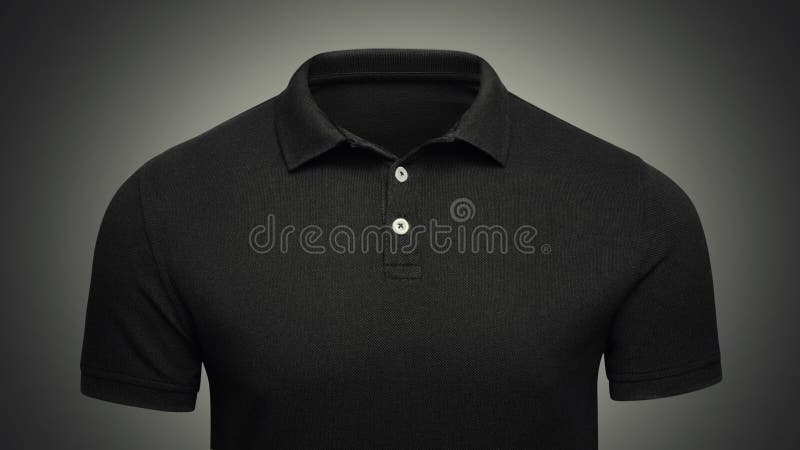 Szablonu polo koszula pojęcia czarnego zbliżenia frontowy widok Polo koszulki mockup z pustą przestrzenią na kołnierzu dla twój g zdjęcia royalty free Szablonu polo koszula pojęcia czarnego zbliżenia frontowy widok Polo koszulki mockup z pustą przestrzenią na kołnierzu dla twój g zdjęcia royalty free