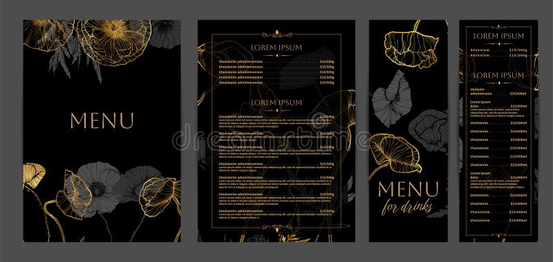 Szablony menu maku luksusowego royalty ilustracja