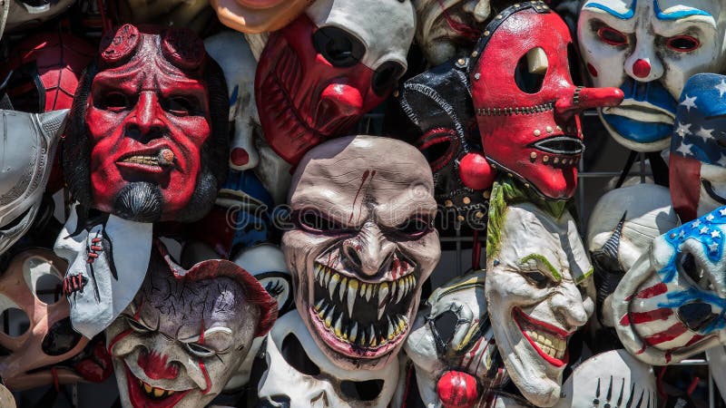 Crazy and scary masks for sale at the state fair. Crazy and scary masks for sale at the state fair.