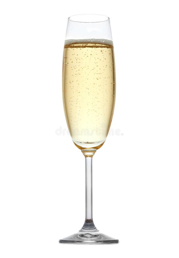 Full glass of fizzy champagne isolated on white background. Full glass of fizzy champagne isolated on white background.