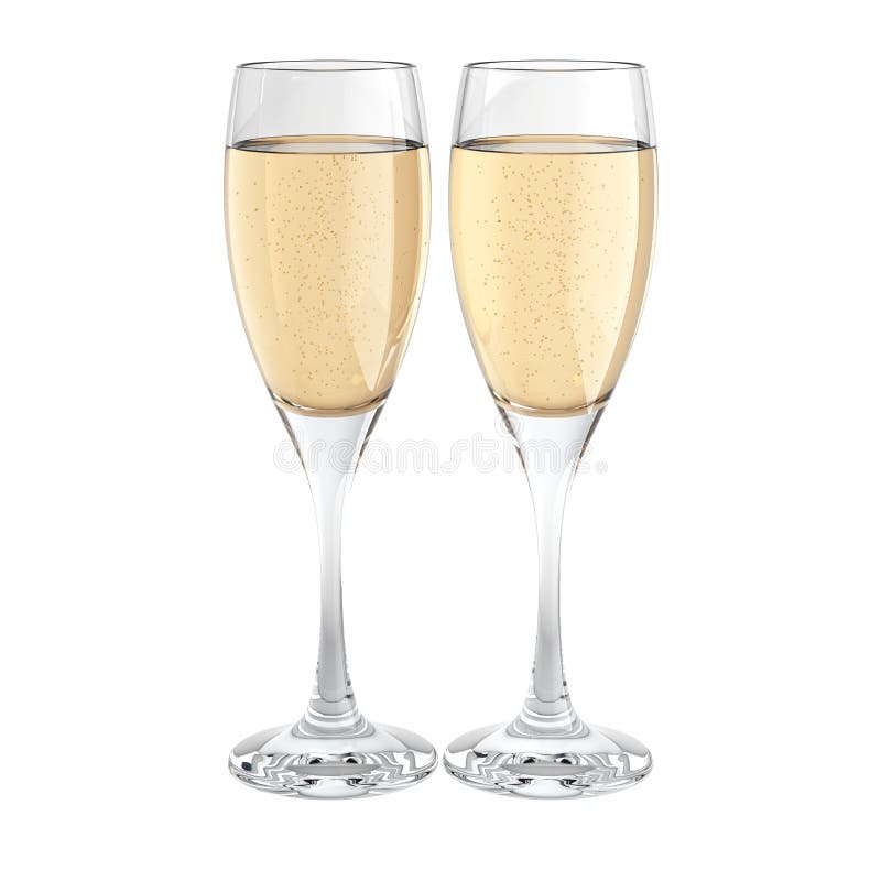 Two champagne glass isolated on white. Two champagne glass isolated on white