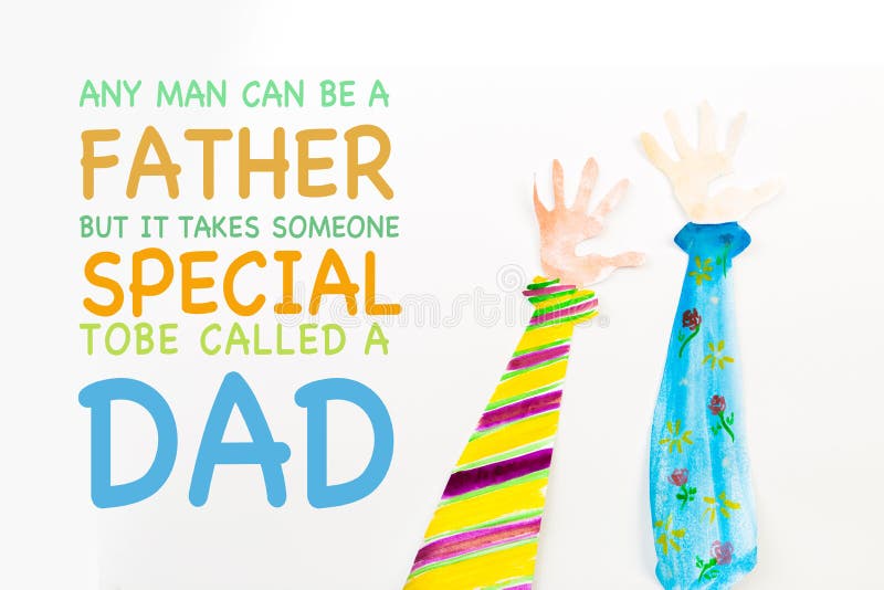 Happy fathers day sign on paper laid on white backround. - Image