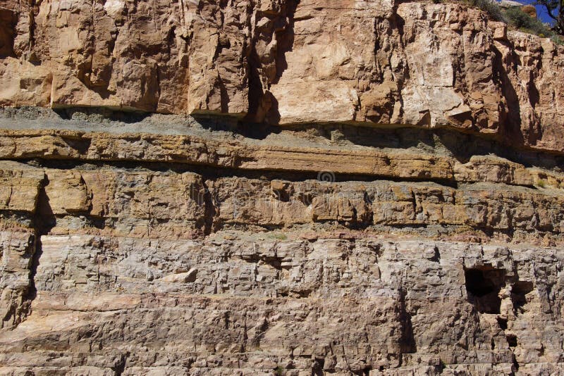 Węglanowa Skała Osadowa Składająca Się Głównie Z Kalcytu Szczegół, Geological Warstwy Osadowa Skała Obraz Stock - Obraz złożonej