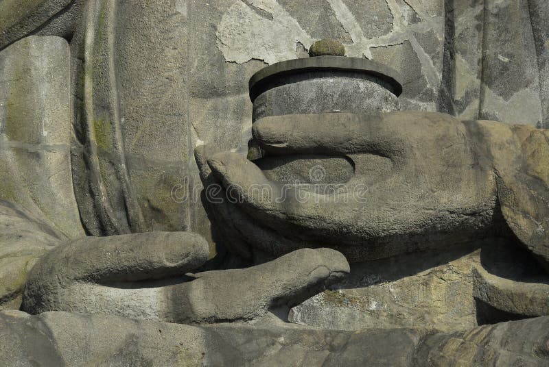 Szczegół ręki Wielki Buddha zdjęcia stock