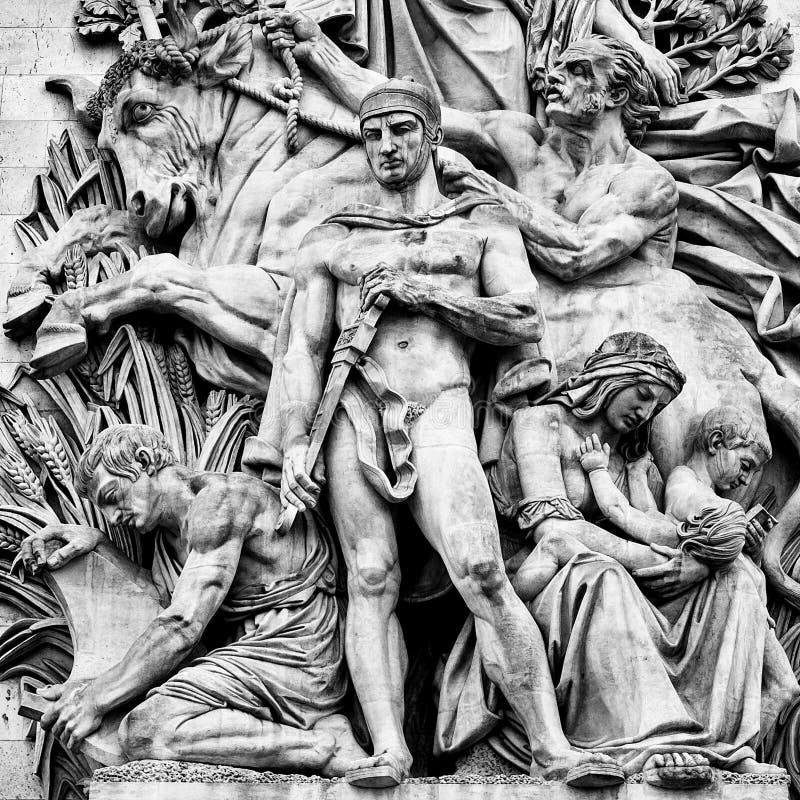 Szczegół statuy umieszczać przy cztery stronami triumfalny obrazy stock Szczegół statuy umieszczać przy cztery stronami triumfalny obrazy stock