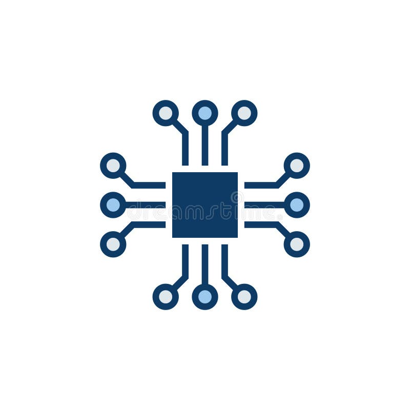 Chip vector icon - computer chip symbol or design element on white background. Chip vector icon - computer chip symbol or design element on white background