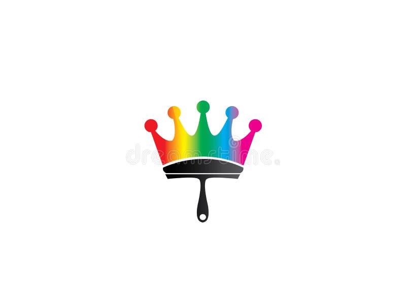 Szczotkarski obraz gdy korona symbol z multicolors dla logo projekta ilustracji Szczotkarski obraz gdy korona symbol z multicolors dla logo projekta ilustracji