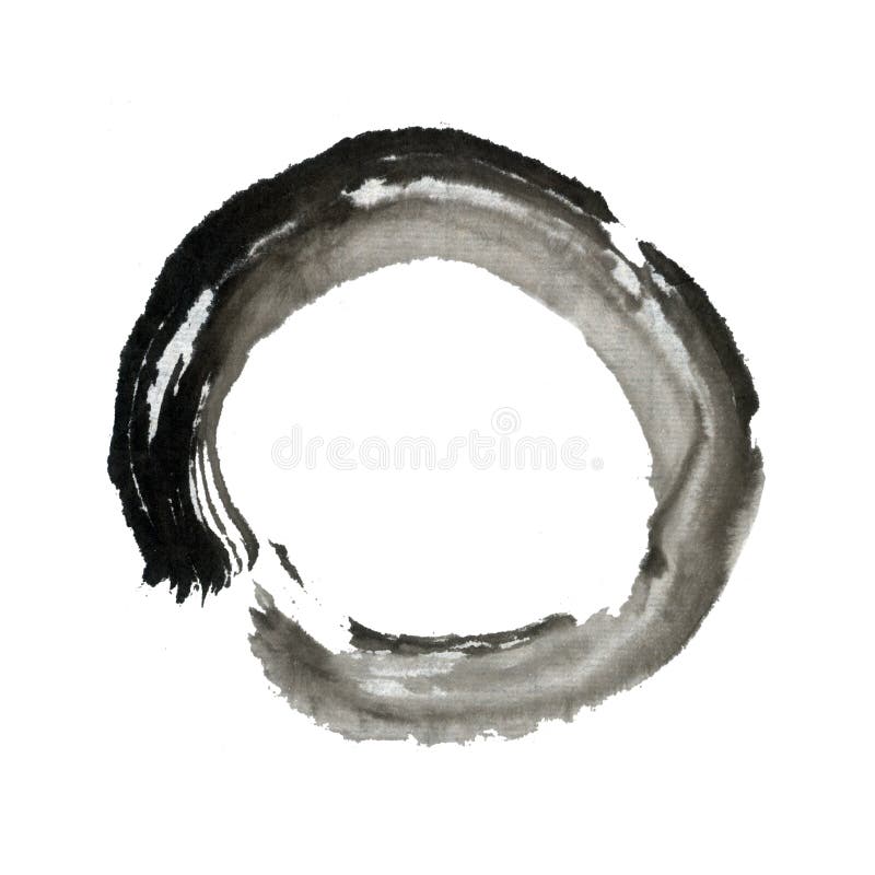 szczotkarski okręgu pierścionku uderzenia zen ilustracja wektor szczotkarski okręgu pierścionku uderzenia zen ilustracja wektor