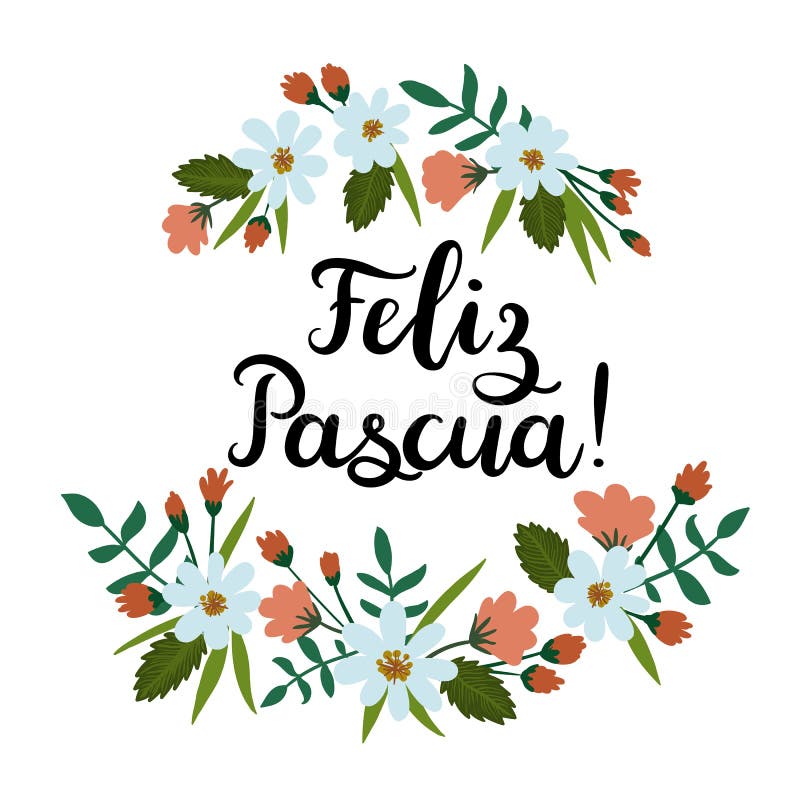 Szczęśliwa wielkanoc w hiszpańszczyznach Feliz Pascua Nowożytny kaligrafii kartka z pozdrowieniami ilustracji Szczęśliwa wielkanoc w hiszpańszczyznach Feliz Pascua Nowożytny kaligrafii kartka z pozdrowieniami ilustracji