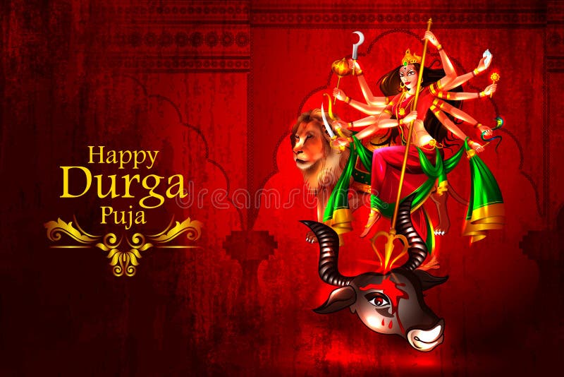 Easy to edit vector illustration of Happy Durga Puja India festival holiday background. Easy to edit vector illustration of Happy Durga Puja India festival holiday background