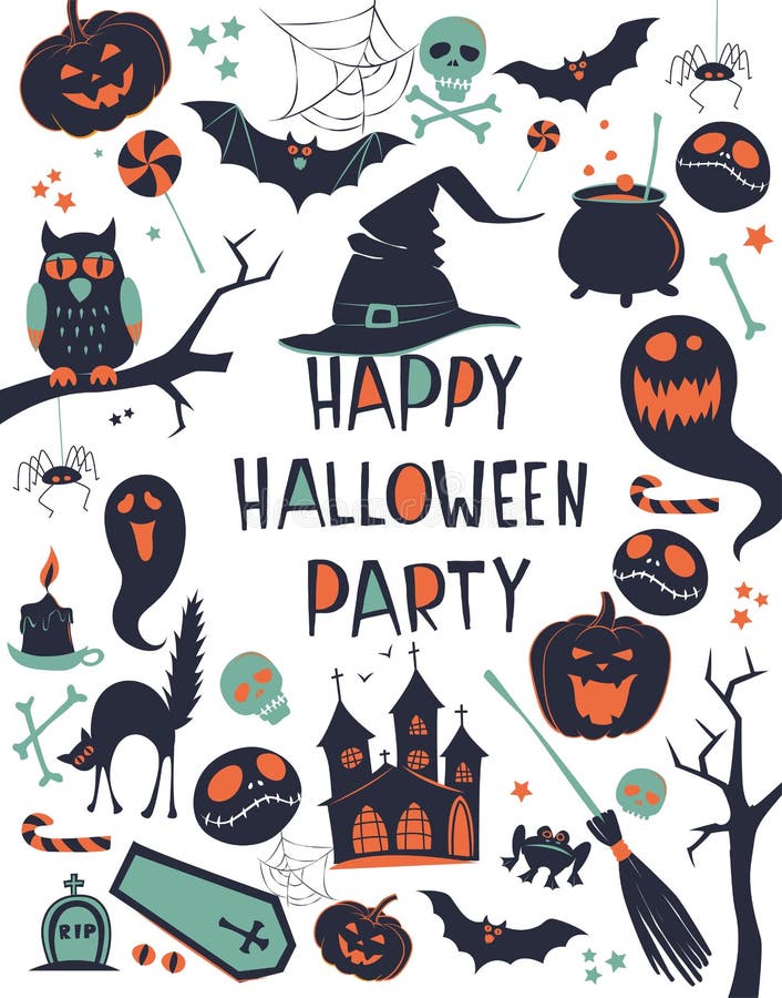 Szczęśliwej Halloweenowej Wektorowej ilustracyjnej tło ramy granicy deseniowa karta ilustracja wektor Szczęśliwej Halloweenowej Wektorowej ilustracyjnej tło ramy granicy deseniowa karta ilustracja wektor