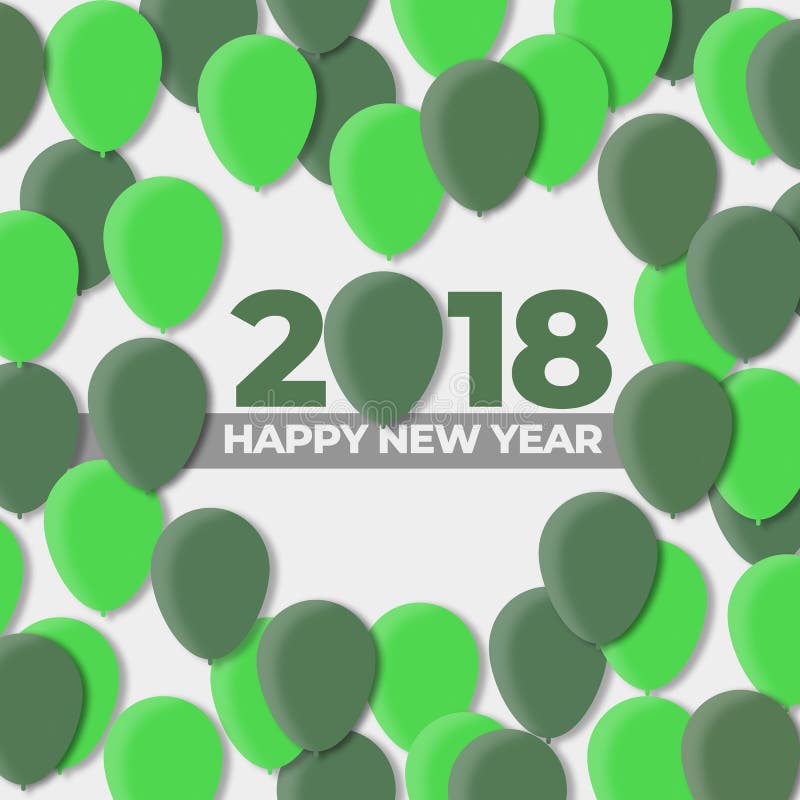 Szczęśliwi nowy rok 2018, 2017 - Balonowy projekta wakacje ilustracja wektor Szczęśliwi nowy rok 2018, 2017 - Balonowy projekta wakacje ilustracja wektor