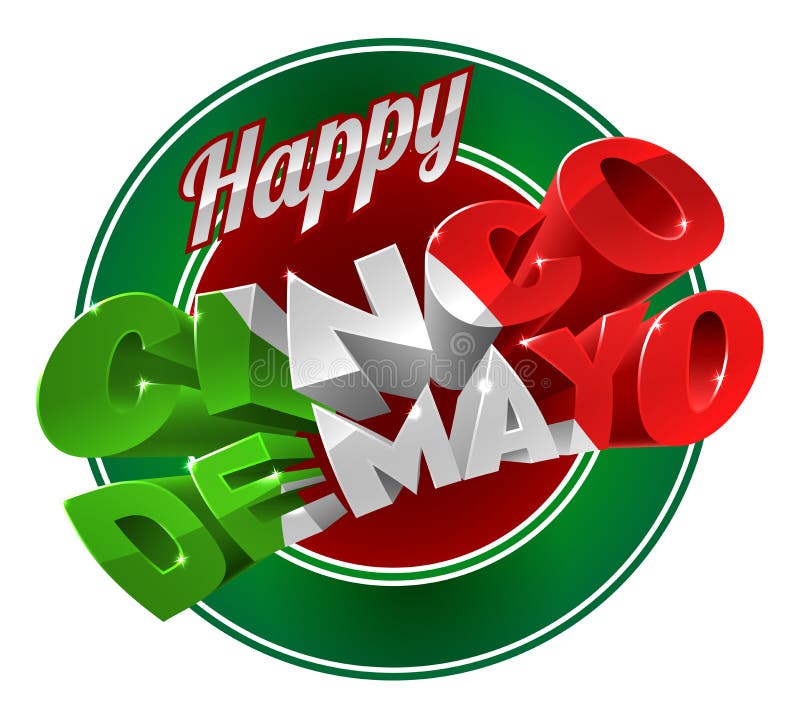 Szczęśliwy Cinco De Mayo etykietki znak ilustracja wektor Szczęśliwy Cinco De Mayo etykietki znak ilustracja wektor