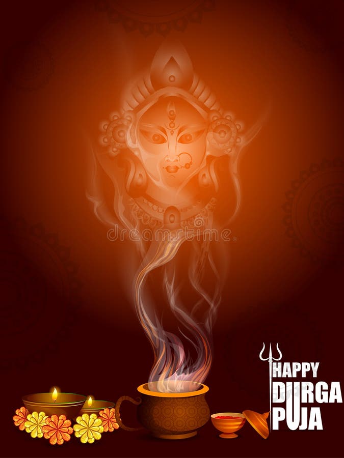 Easy to edit vector illustration of Happy Durga Puja India festival holiday background. Easy to edit vector illustration of Happy Durga Puja India festival holiday background