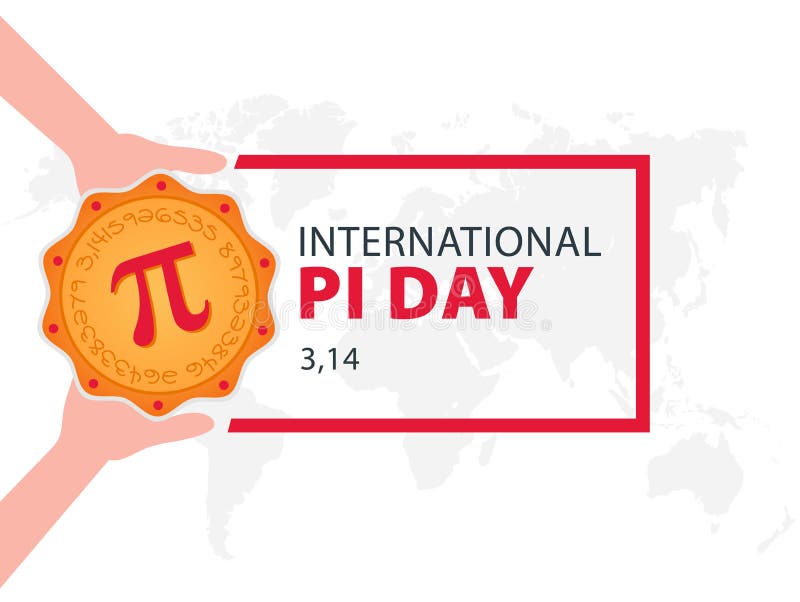 Szczęśliwy dzień pi. świętuj dzień pi. pieczony placek z symbolem pi. 14 marca.