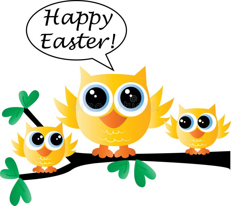 Szczęśliwy Easter śliczna mała żółta ptasia rodzina royalty ilustracja Szczęśliwy Easter śliczna mała żółta ptasia rodzina royalty ilustracja