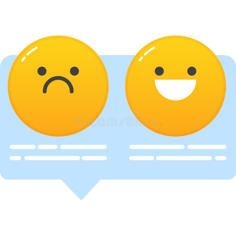 Szczęśliwy i nieszczęśliwy śmieszny bańka na czacie emoji ilustracja wektor
