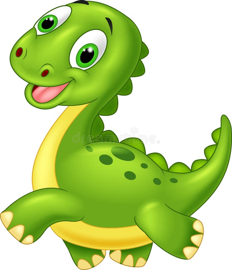 Illustration of Happy cartoon dinosaur. Illustration of Happy cartoon dinosaur