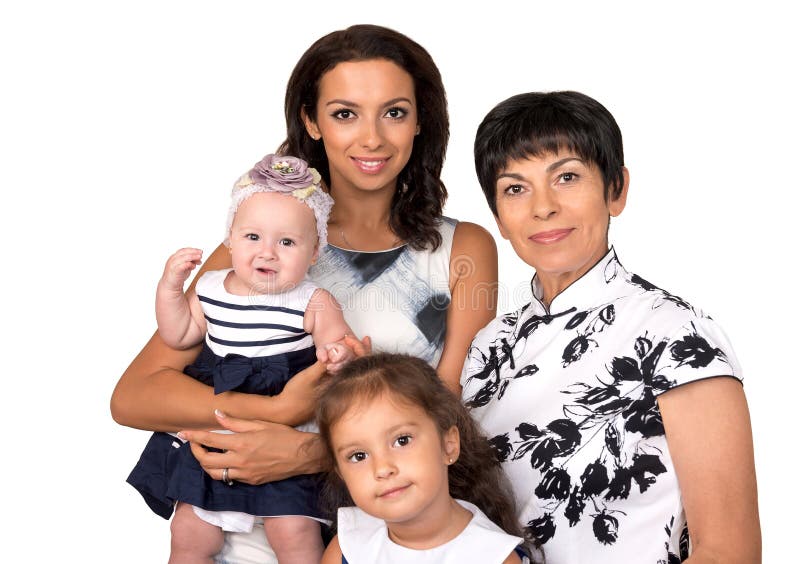 szczęśliwy portret rodzinny trzy pokolenia odosobniony fotografia stock szczęśliwy portret rodzinny trzy pokolenia odosobniony fotografia stock