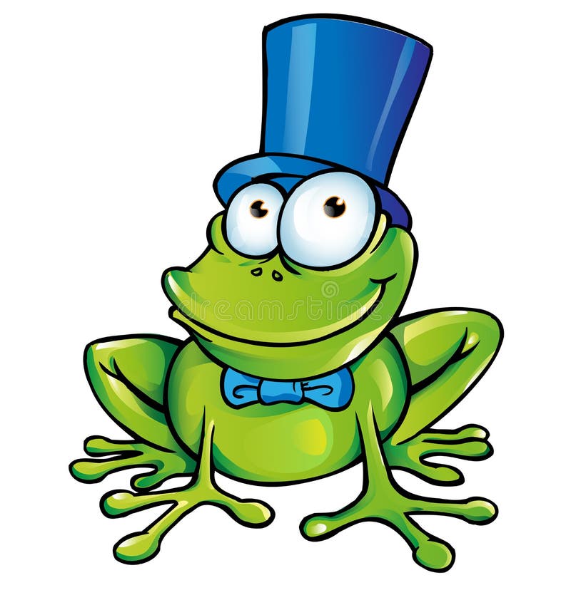 Happy Funny frog cartoon party. Happy Funny frog cartoon party