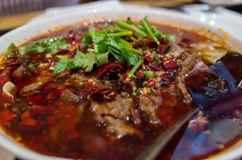 Sze Chuan Spicy Hot Pot Beef Dish Stock Image Image of chinese, spicy