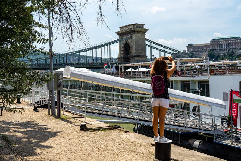 Szechenyi Chain Bridge in Budapest, Hungary. stock photography Szechenyi Chain Bridge in Budapest, Hungary. stock photography