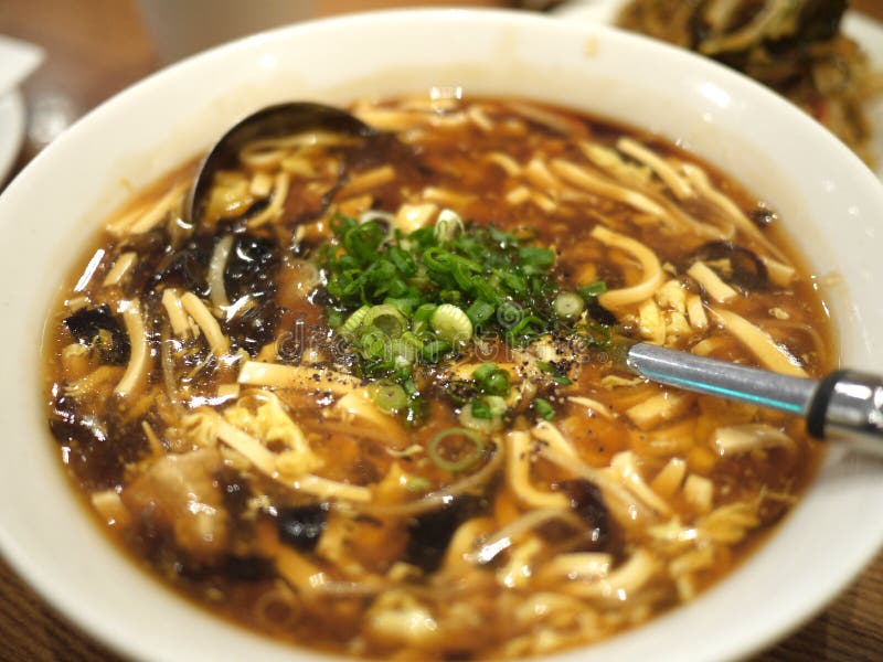 Szechuan heiße und saure Suppe stockfotos
