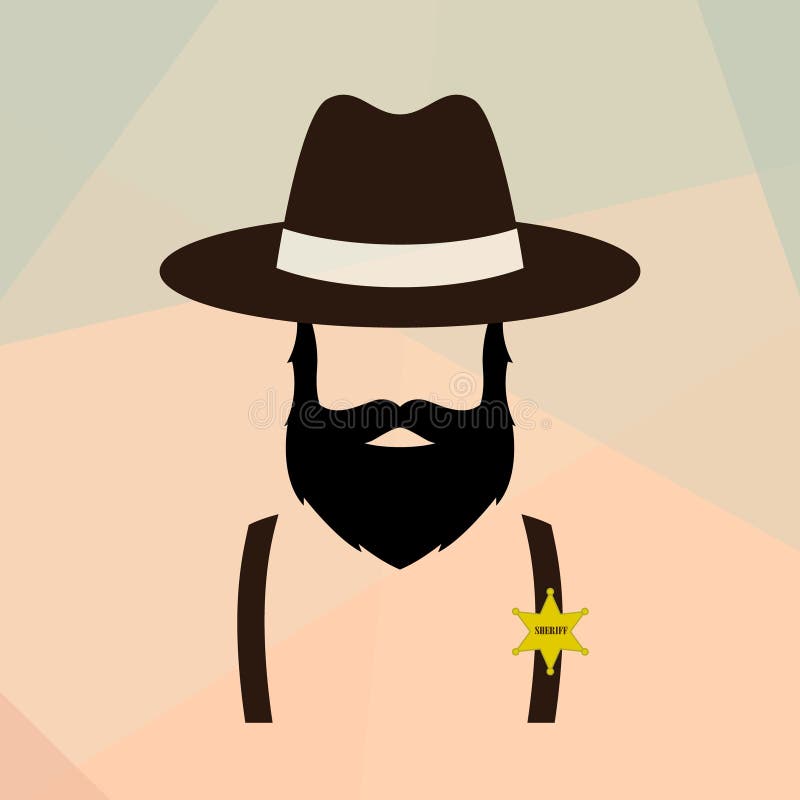 Szeryfa mężczyzna portret Policjanta retro logo ilustracja wektor Szeryfa mężczyzna portret Policjanta retro logo ilustracja wektor