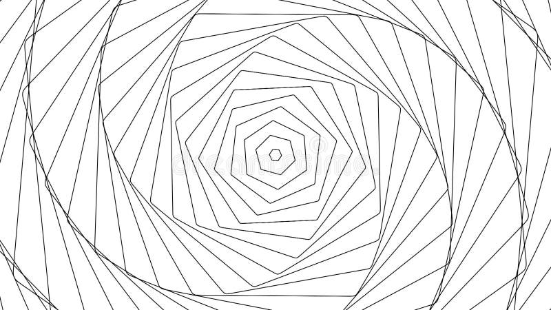 Sześciokątny spin geometryczny w białej pętli tła. kręcące się fale radiowe — niekończąca się animacja twórcza. obracający się sze royalty ilustracja
