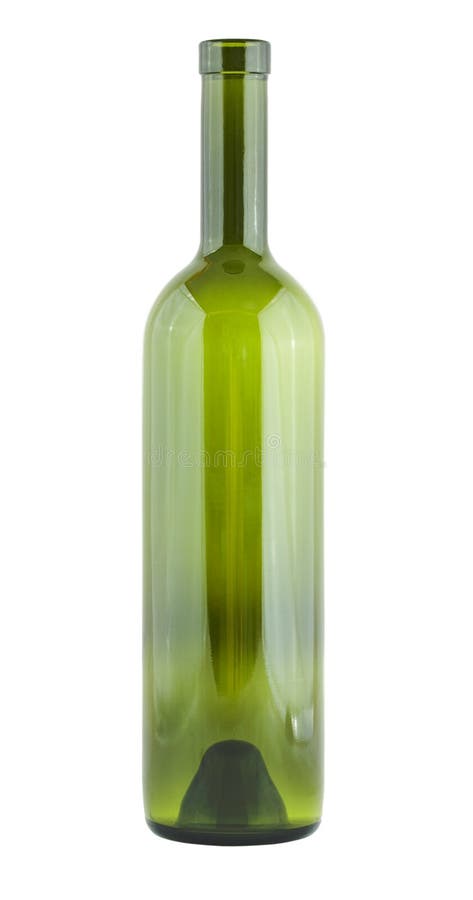 Empty wine glass bottle on an isolated white background. Empty wine glass bottle on an isolated white background