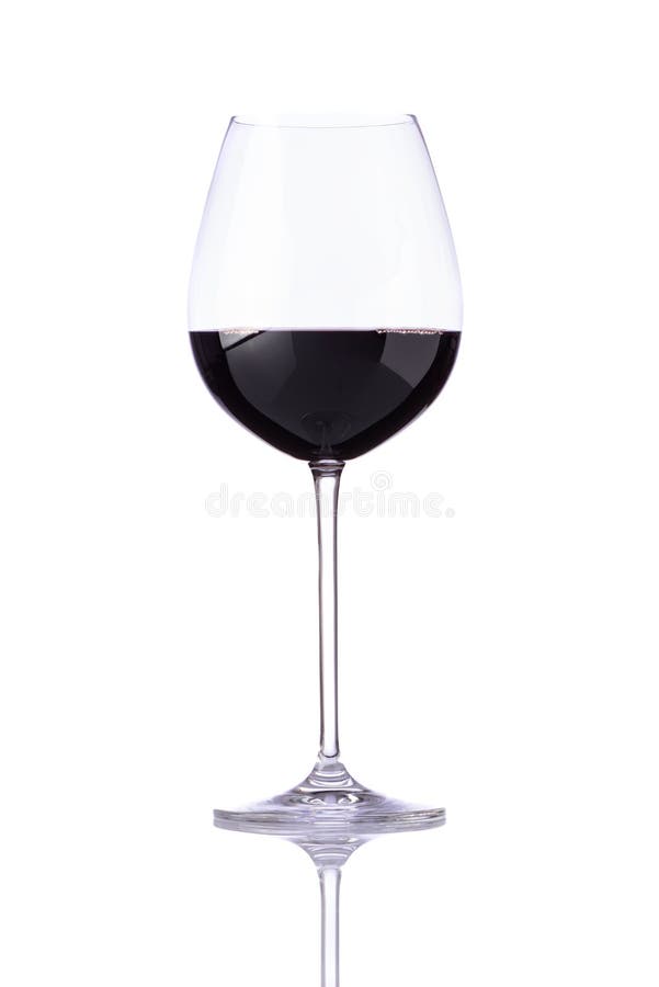 Glass of Dark Red Wine Isolated on White background with reflection. Glass of Dark Red Wine Isolated on White background with reflection