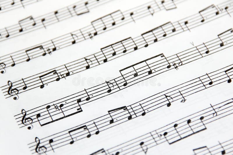 Close up of a piece of sheet music. Close up of a piece of sheet music.