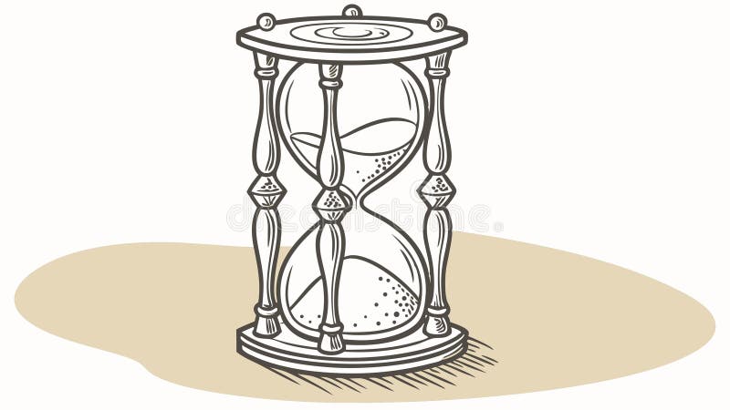 Szkło historyczne z piaskiem mierzącym przejście projektu wektora czasu Generative AI ilustracji
