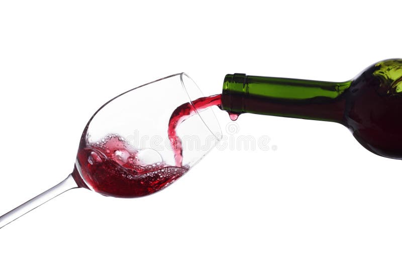 Szkło odizolowywający dolewania wino zdjęcia stock