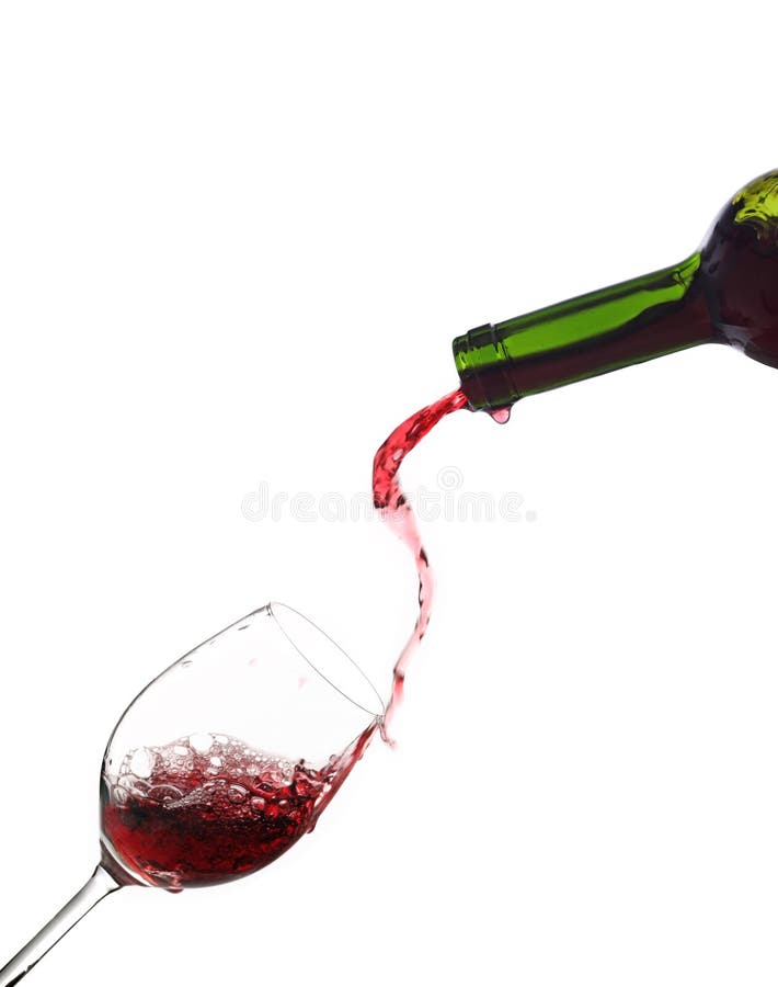 Szkło odizolowywający dolewania wino obraz stock