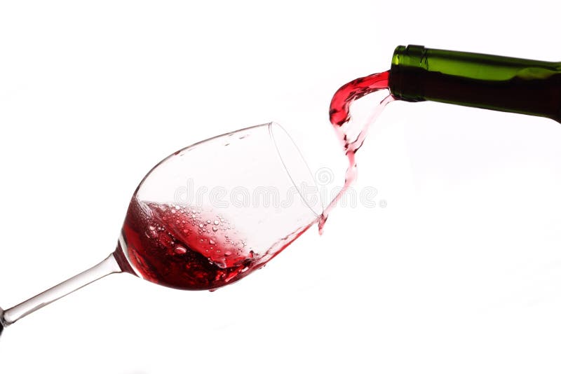 Szkło odizolowywający dolewania wino zdjęcie stock