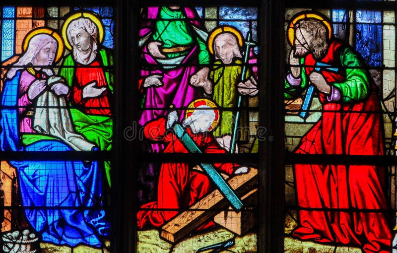Szkło w Le Treport - Jezus jako stolarz