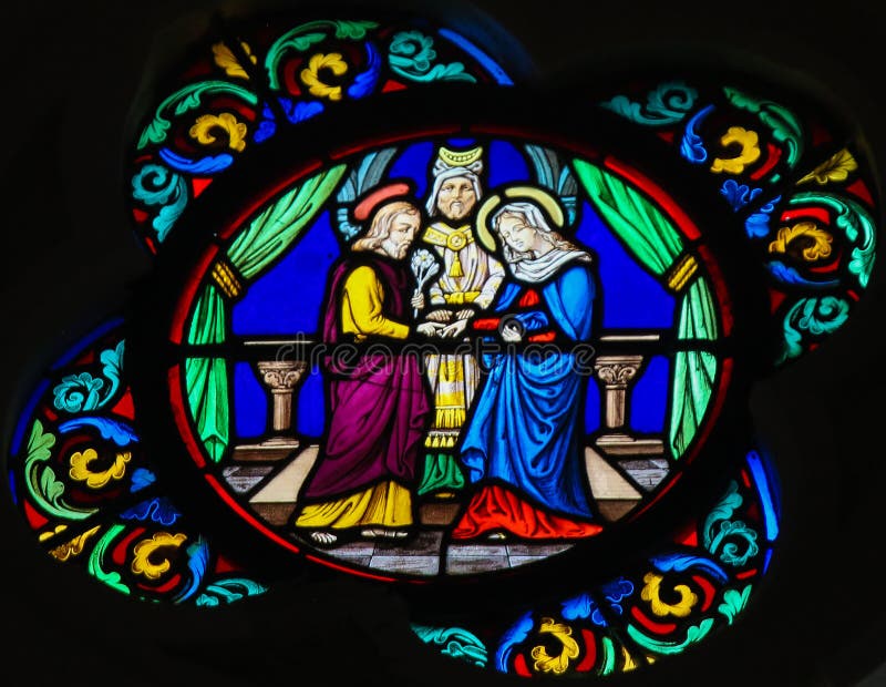 Szkło w notre-Dame-des-flots, Hawr - małżeństwo Josepha i Mary