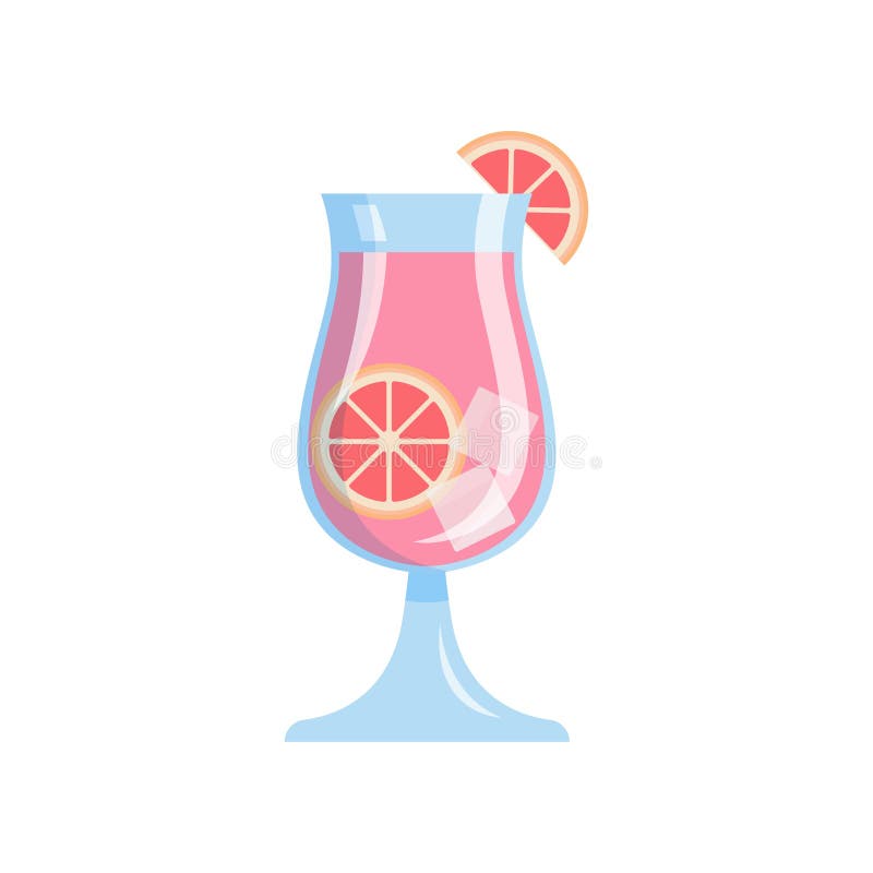 Szkło świeży smakowity tropikalny grapefruitowy sok z kostka lodu ilustracji Szkło świeży smakowity tropikalny grapefruitowy sok z kostka lodu ilustracji