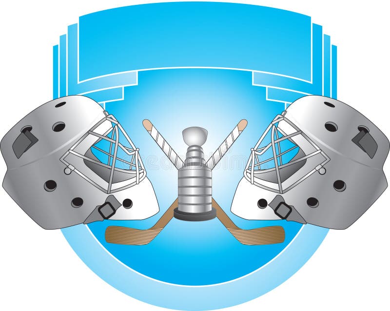 sztandaru błękitny wyposażenia hokeja trofeum ilustracja wektor sztandaru błękitny wyposażenia hokeja trofeum ilustracja wektor