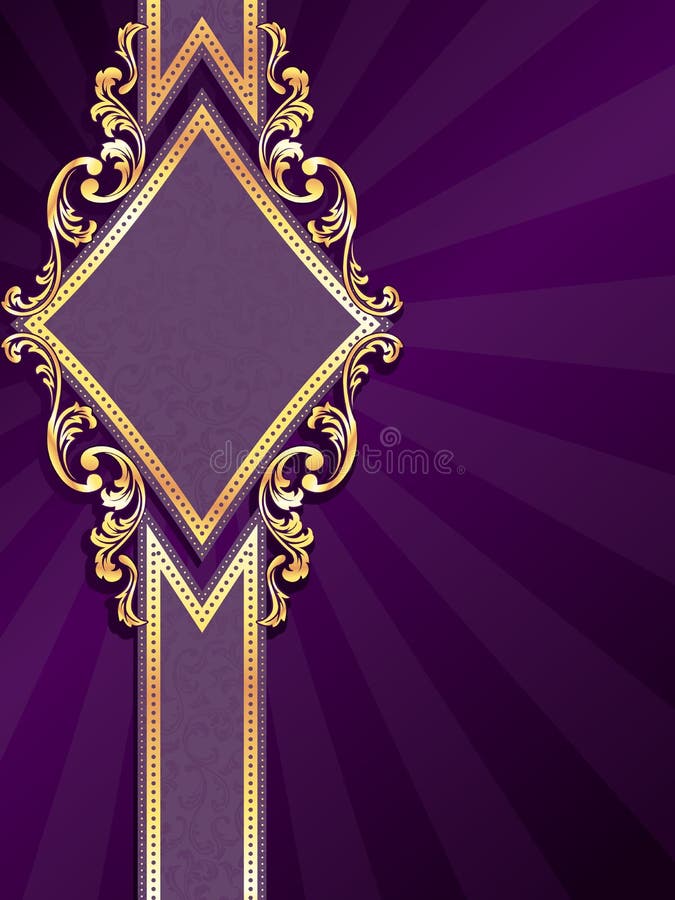 Sztandaru fil złocisty purpurowy vertical