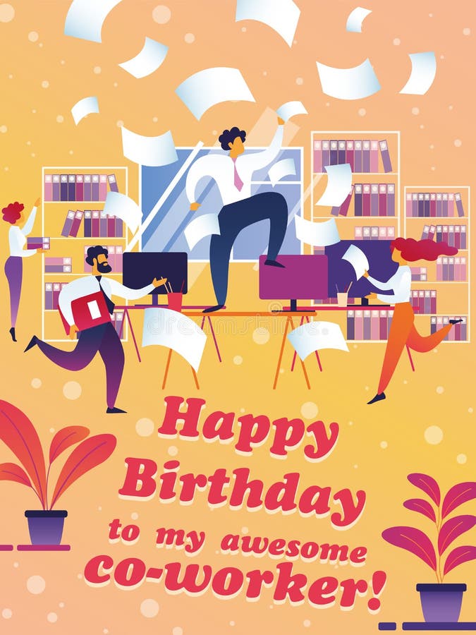 Sztandaru wszystkiego najlepszego z okazji urodzin mój wspaniały coworker ilustracji Sztandaru wszystkiego najlepszego z okazji urodzin mój wspaniały coworker ilustracji