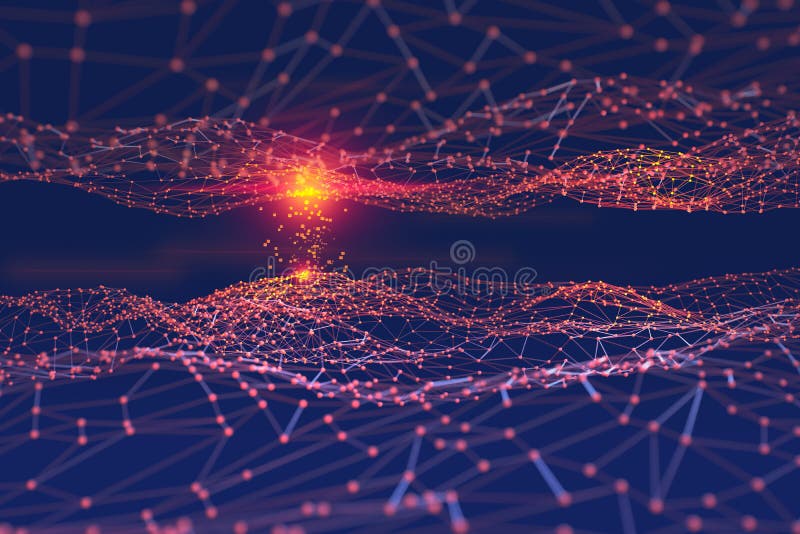 Sztuczna cyfrowa neural sieć Blockchain technologia royalty ilustracja