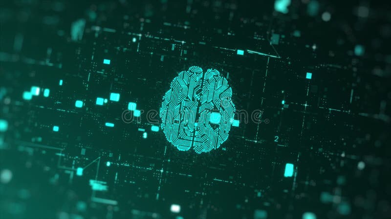 Sztuczna inteligencja i koncepcja burzy mózgów 3d sprawiają, że eksploracja danych dotyczących animacji mózgu staje się nowoczesny