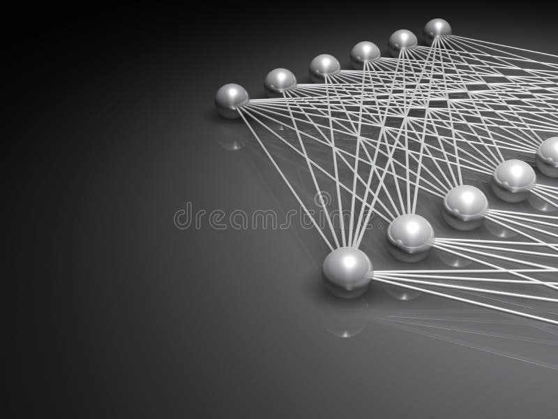Sztuczny neural sieci czerep 3d odpłaca się ilustracji Sztuczny neural sieci czerep 3d odpłaca się ilustracji
