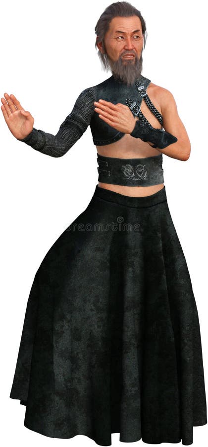 Sztuka Samoobrony, Kung Fu, Odizolowywający, karate, Orientalny boju mężczyzna royalty ilustracja