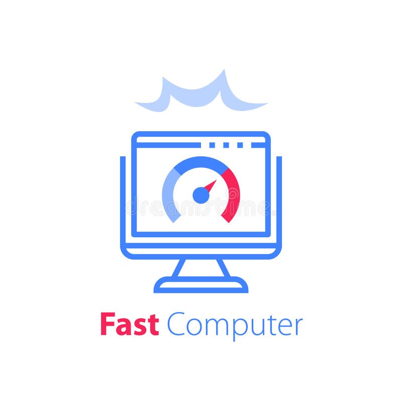 Szybki dostęp do Internetu, monitor komputerowy, rozwiązanie programowe, koncepcja antywirusowa ilustracji