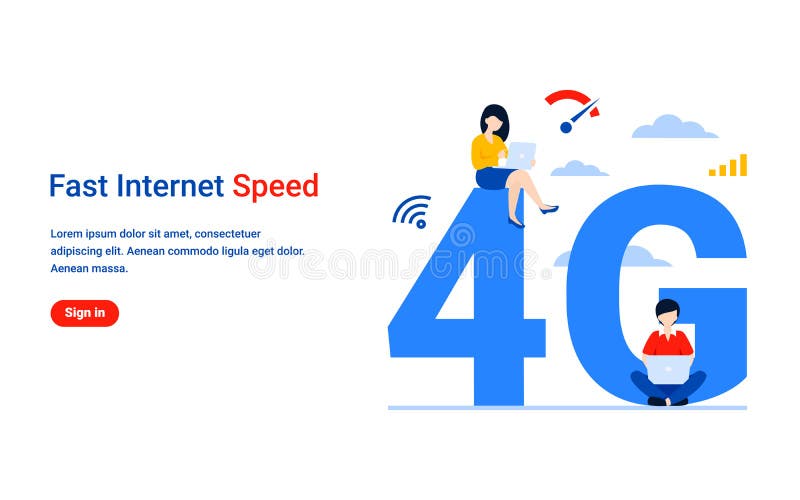Szybkość internetowa 4g ilustracja wektor